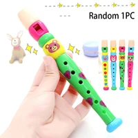 1PC Kids Toys Cartoon Short Flute Sound Kid Woodwind Musical Instrument Type 6-Holes Recorder Wooden Flute 1