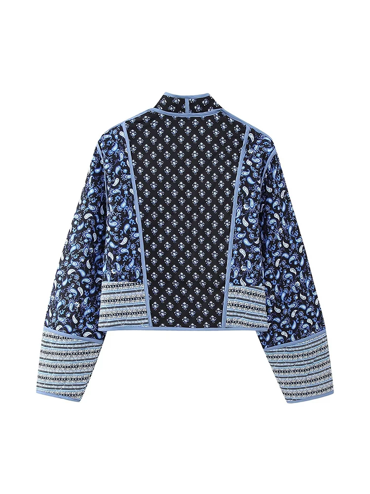 Printed reversible padded bomber jacket