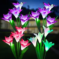 Outdoor Solar Lights Solar Garden Lawn Lights Bigger Lily Flowers landscape lighting for Outdoor Patio Yard Garden Decoration 1