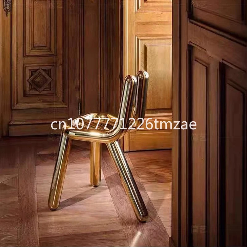 

Electroplating Modeling Armchair Customized Nordic Modern Design Stainless Steel Elbow Adult Wing Chair