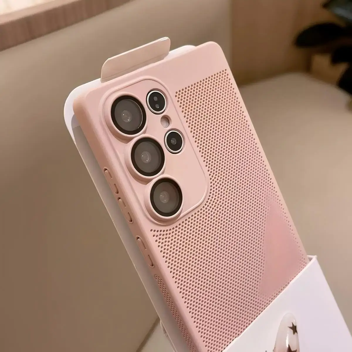 Enhanced Heat Dissipation Breathable Phone Case with Lens Protection and Solid Color