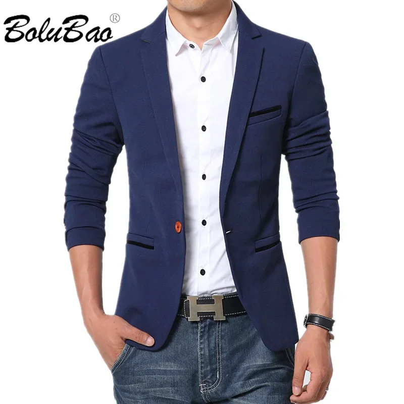 

BOLUBAO 2024 Leisure Blazers Suit Men's Summer New Solid Color Slim-Fit Business Top High-Quality Design Best-Selling Suit Men