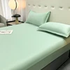 1 Piece Satin Fitted Sheet , Only Classic Luxury Silky Soft Bed Sheets  ,Solid Color , Summer Bed Sheet , Cool 2