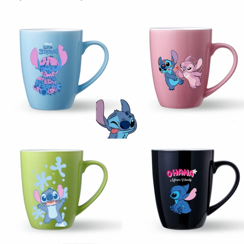 

Disney Lilo Stitch Color Mug Large Capacity Anime Kawaii Ceramic Cup Coffee Milk Juice Cup Dining Room Wine Glass Cute Tableware