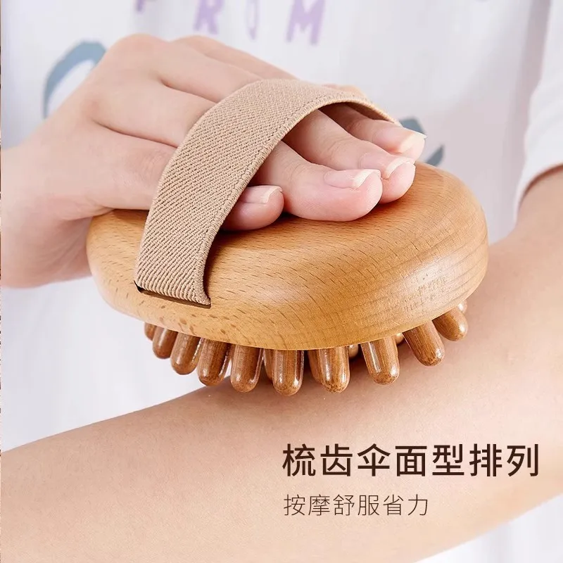 Body Anti-Cellulite Brush – Wooden Essential Oil Spa Air Cushion Massage Hair Comb and Scalp Massage Brush for Body Therapy﻿