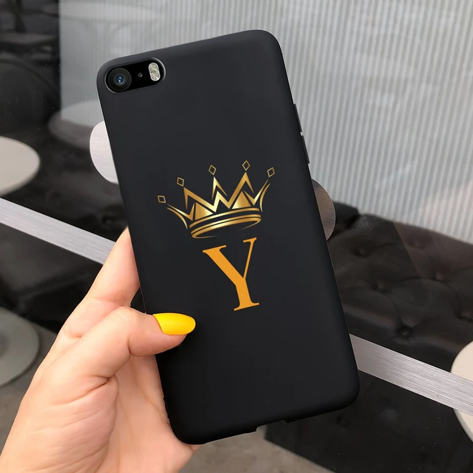 Cute Crown Letters Soft Silicone Phone Case - Stylish Protective Cover