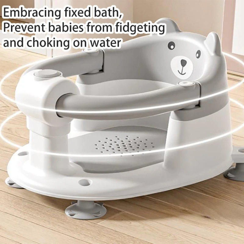 Q81A Infant Bath Chair for Baby Sitting Up Nonslip Toddler Tub Bathing Chair Shower Stool Comfort with Strong Suction Cups for baby bath seat