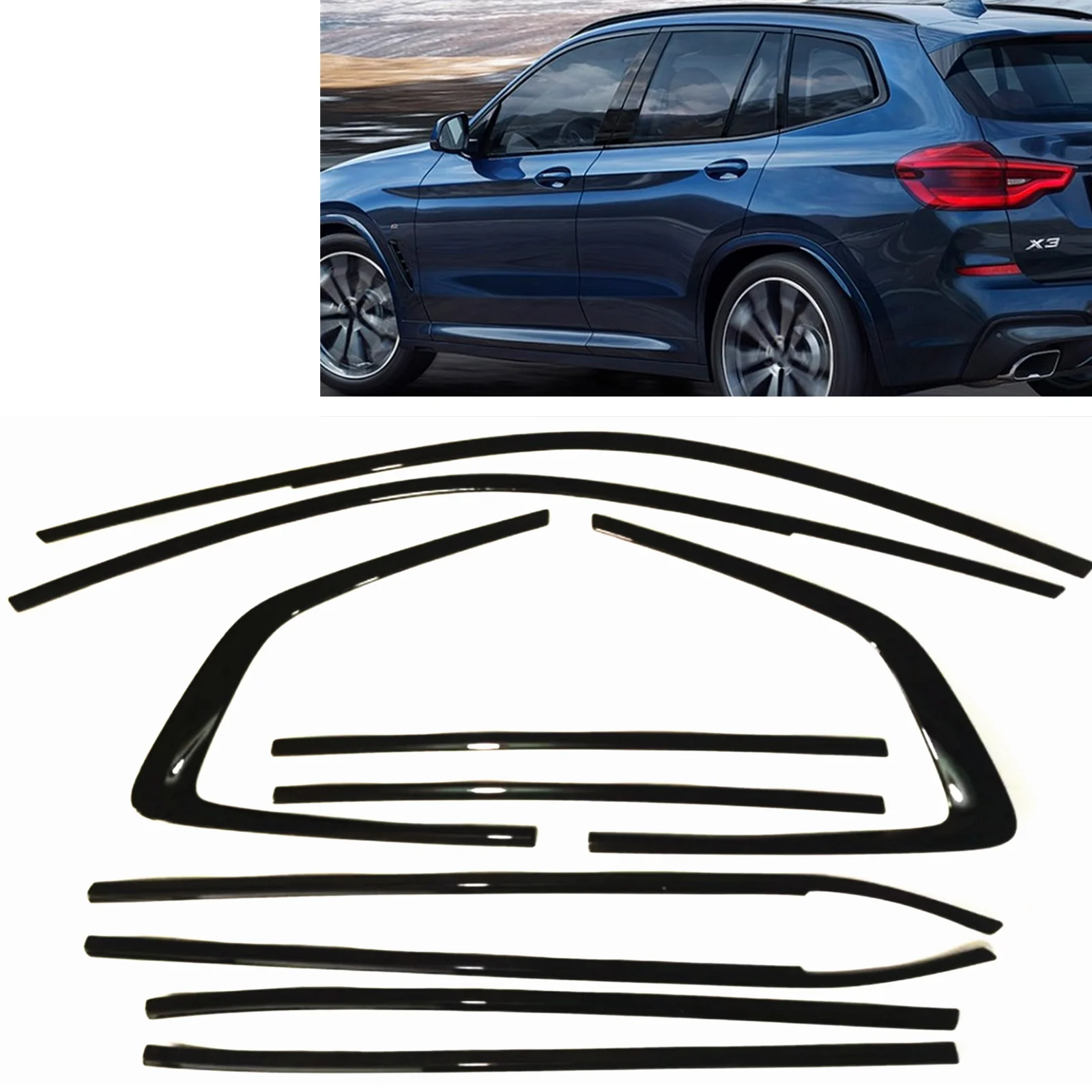 

Car Strip Cover Weatherstrip Trim Sticker Exterior Seal Gasket Stainless Steel For BMW G01 X3 2018 2019 2020 2021 2022 2023