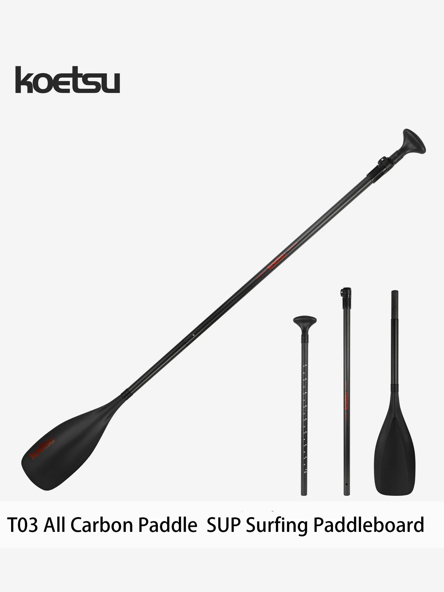 KOETSU T03 All Carbon Paddle SUP Carbon Fiber Surfing Single