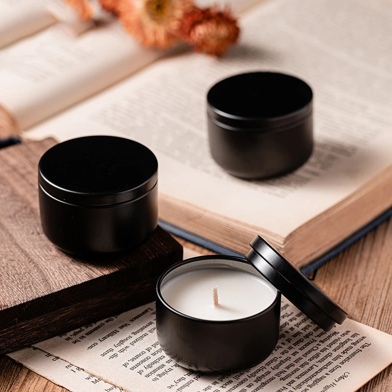 Aluminum Candle Tin 50ml Round Candle Containers Cosmetic Jars Oil Cream Pot Empty Aromatherapy Sealed Metal Can Travel candle containers
