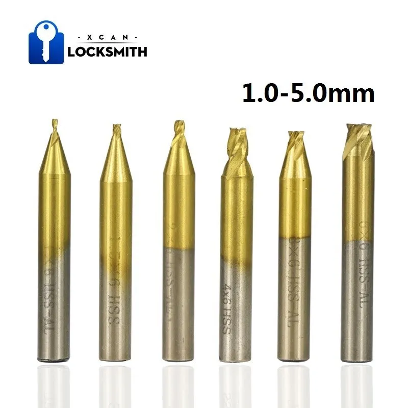 Locksmith Tools Locksmith Extractor Tools Lock Repair Tool Lock Pick Set Lock Pick Tools End Milling Cutter Milling Cutter 1pc 6mm Shank Ti-Coated HSS Vertical Key Machine Cutters Door Car Key Cutter Machine Part Maker