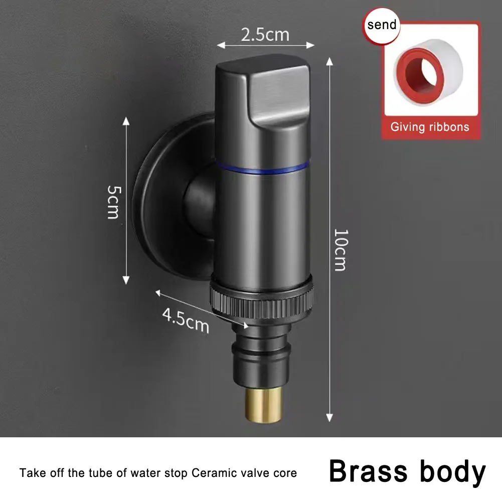 

G1/2 Stainless Steel Washing Machine Faucet Water Stop Quick Opening Angle Valve For Kitchen Bathroom Faucet Replacement Parts