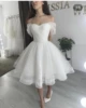 Short Sparkly Sweetheart Wedding Drezs Lace Up Back Off The Shoulder Knee Length For Women Customize To Measures Bridal Gowns 1