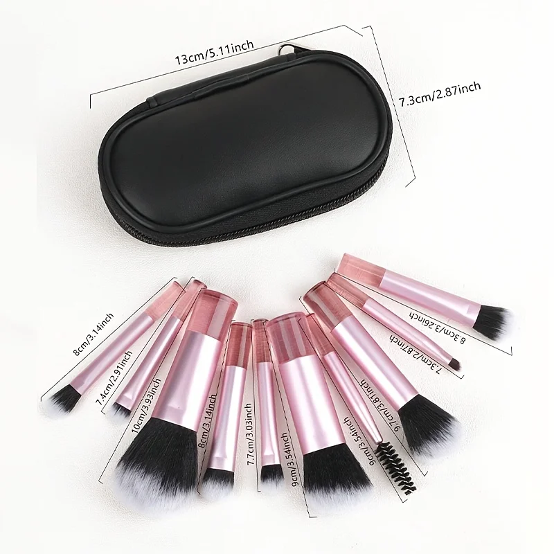 10 Piece Professional Makeup Brush Set with Case