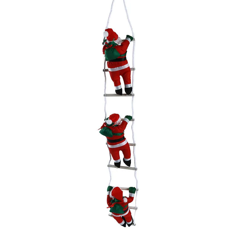 Christmas Santa Claus Climbing Ladder Doll Christmas Tree Hanging Decoration Indoor Door Wall Christmas Pendant New Year Gifts