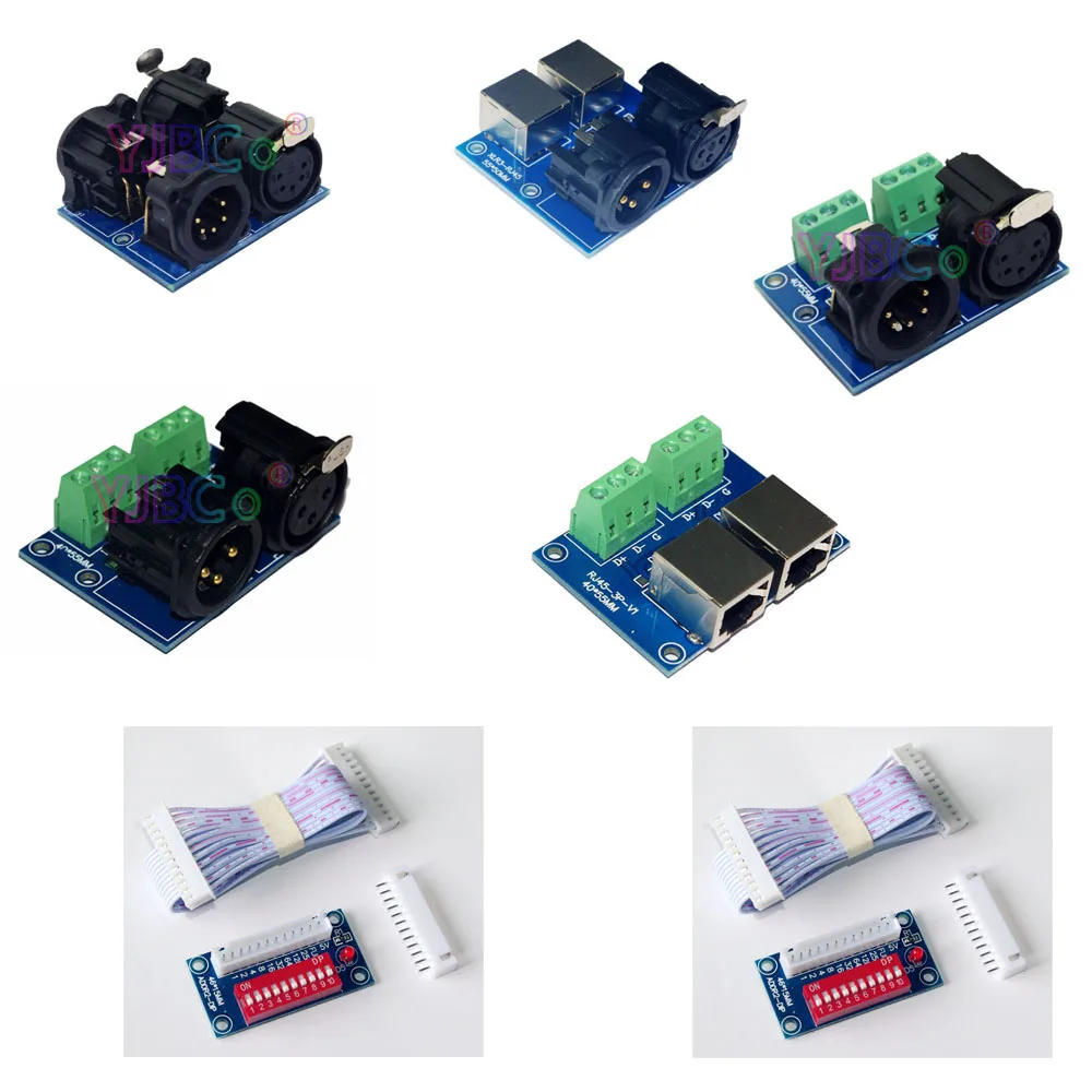 

LED terminal adapter 5 core XLR to 3 core XLR, RJ45-3P, ADDR2,XLR5-3P For CH Relay switch Controller DMX decoder Accessories