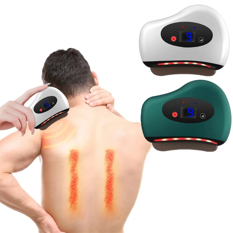 electric gua sha facial tools face massager gua sha stone scraping board bian stone with heat vibration for anti aging Electric Scraping Board Guasha Stone Relaxation Massage Devices Gua Sha Scraper Hot Compress Vibration Facial Lifting Slimming