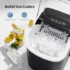 Countertop Ice Maker Machine, with Handle, 27lbs/24Hrs, 6Mins/9 Pcs ice Cubes, Countertop, Self-Cleaning with Ice Basket/Scoop 2
