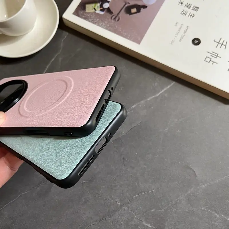 Premium Soft PU Leather Magnetic Wireless Charging Protective Phone Case