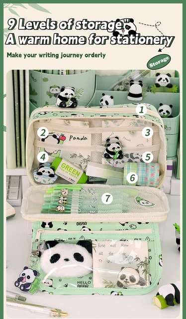 Trousse à Crayons - Panda - Portable - Grande Capacité - Multifonction