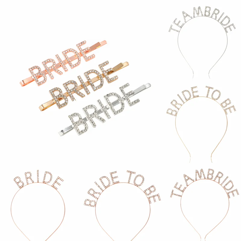 

1Pcs Bride To Be Bridesmaid Tiara Crown Headband Bachelorette Party Couple Wedding Decoration Bridal Shower Girls Hen Night Gift