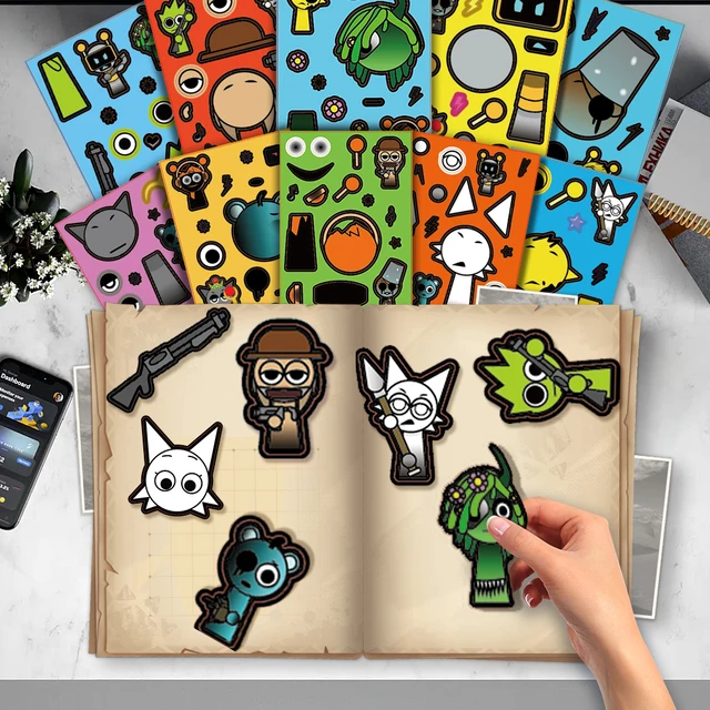 10/22/32PCS Sprunkie Stickers Make-a-face Stickers Make Your Own Sprunkie Sticker for Class Reward, Book Decoration Kid Gift 3