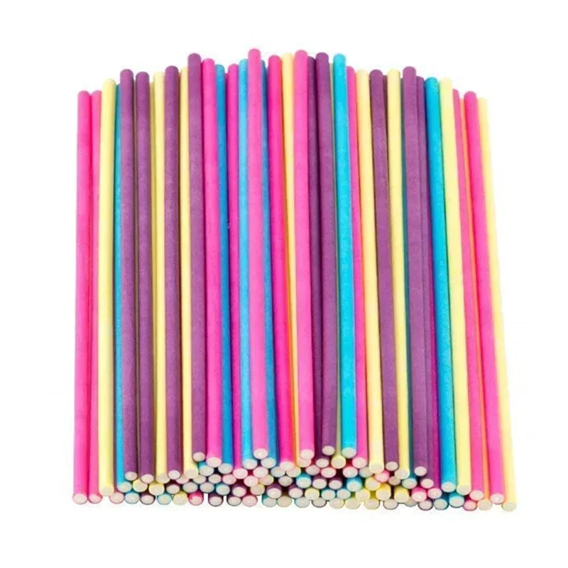 100pcs 6-Inch by 5/32-Inch 150*3.5mm paper lollipop sucker sticks for cake pops candy popcake