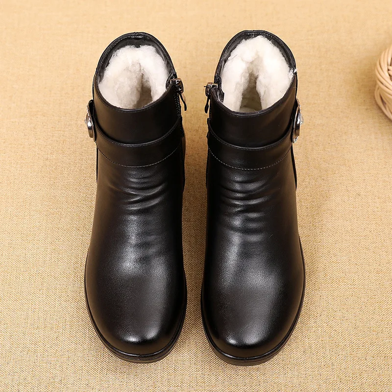 Women Genuine Leather Boots,black Leather Boots for Women,women's Leather  Ankle Boots, Black Leather Boots,leather Boots Women,winter Boots -   Canada
