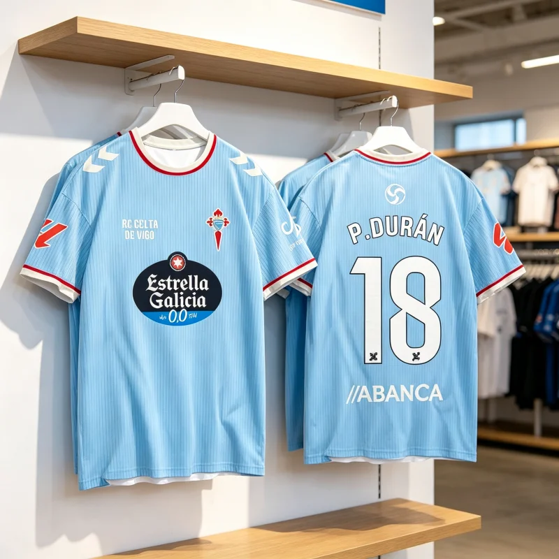 26-27 Saison Royal Vigo Celta Fan Fußballtrikot 3D-Druck Familienstil Schnelltrocknendes Trainings-Sportshirt mit kurzen Ärmeln