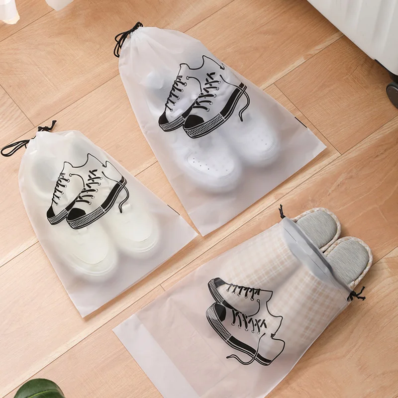 Description Picture 2 of itemWaterproof Shoes Bag for Travel Portable Shoe Suitcase Storage Bag Organize EVA Tote Transparent Drawstring Bag Dustproof Covers