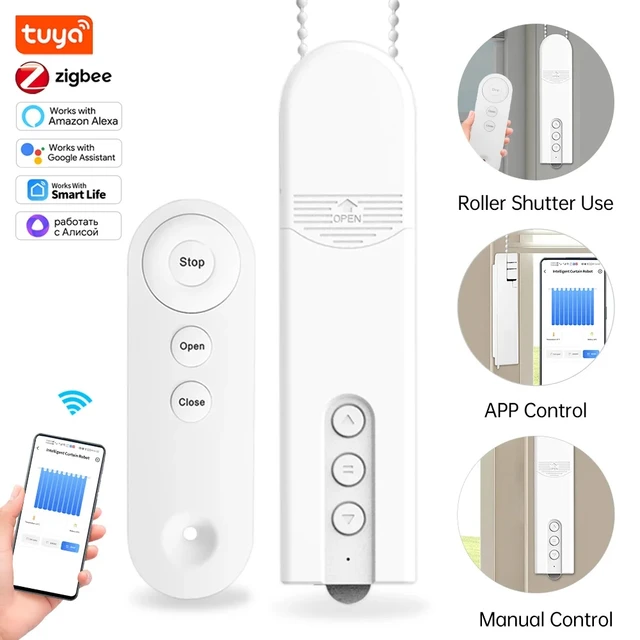 Tuya WiFi /Zigbee Smart Electric Motorized Chain Roller Shutter Blinds motor Smart Home Automation Work for Alexa,Google Home 1