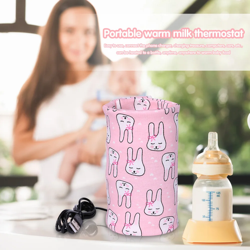 USB Travel Mug Milk Warmer Heater Feeding Bottle Portable Printed Baby Nursing Bottle Insulated Storage Bag 28x13cm Bottle Warmer Milk Bottle Heater