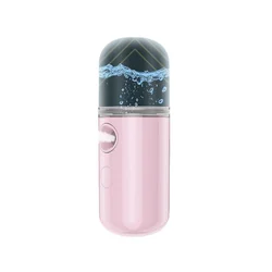 Portable Rechargeable Mini Mist Humidifier for Home, Office, and Travel (Light Pink)