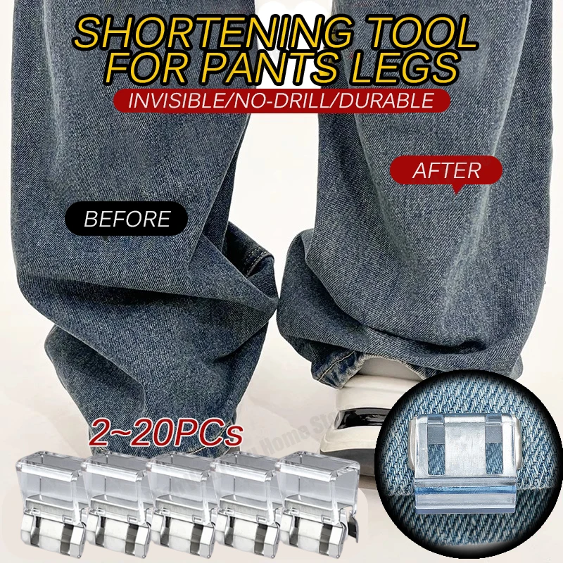 Clothing Clips 4/6/10/20PCS For Trouser Leg Shortening Invisible Fixing No Sew Hidden Hem Device Prevent Dragging On Pants