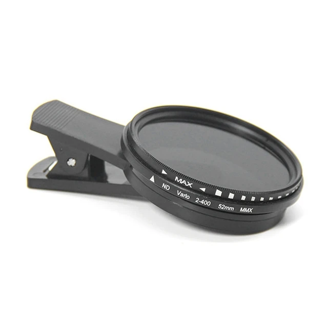 52Mm Phone ND Filter ND2 To ND400 Clip-On Variable Neutral Density Filter For Phone Mobile Smart Phone Camera 1
