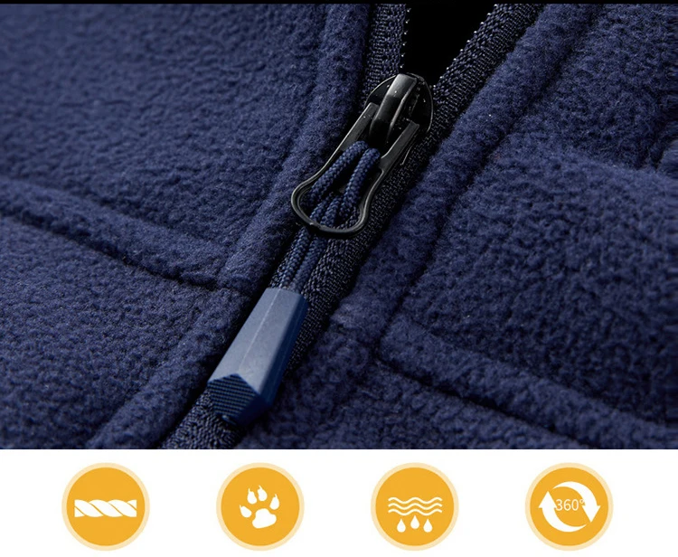 Description Picture 6 of item6XL Big Size Mens Winter Padded Fleece Jacket Outdoor Thick Plush Windproof Warm Tactical Polar Fleece Hiking Safari Cargo Coats