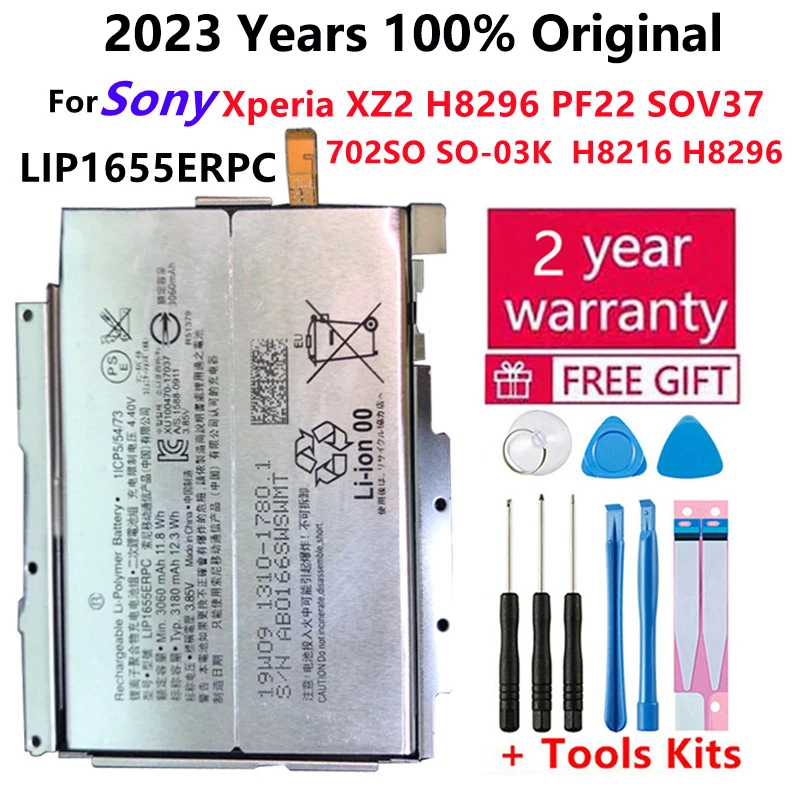 

2023 Years 100% Original 3060mAh LIP1655ERPC Battery For Sony Xperia XZ2 H8296 PF22 SO-03K SOV37 702SO H8216 Batteries Bateria
