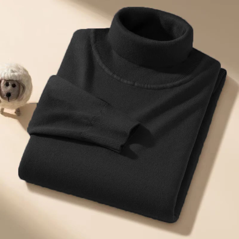 Animal Game Men's Long Cold Blouse Casual Turtleneck Pullover Sweater Warm Knitwear Thick Outerwear Warm Heavyweight Streetwear