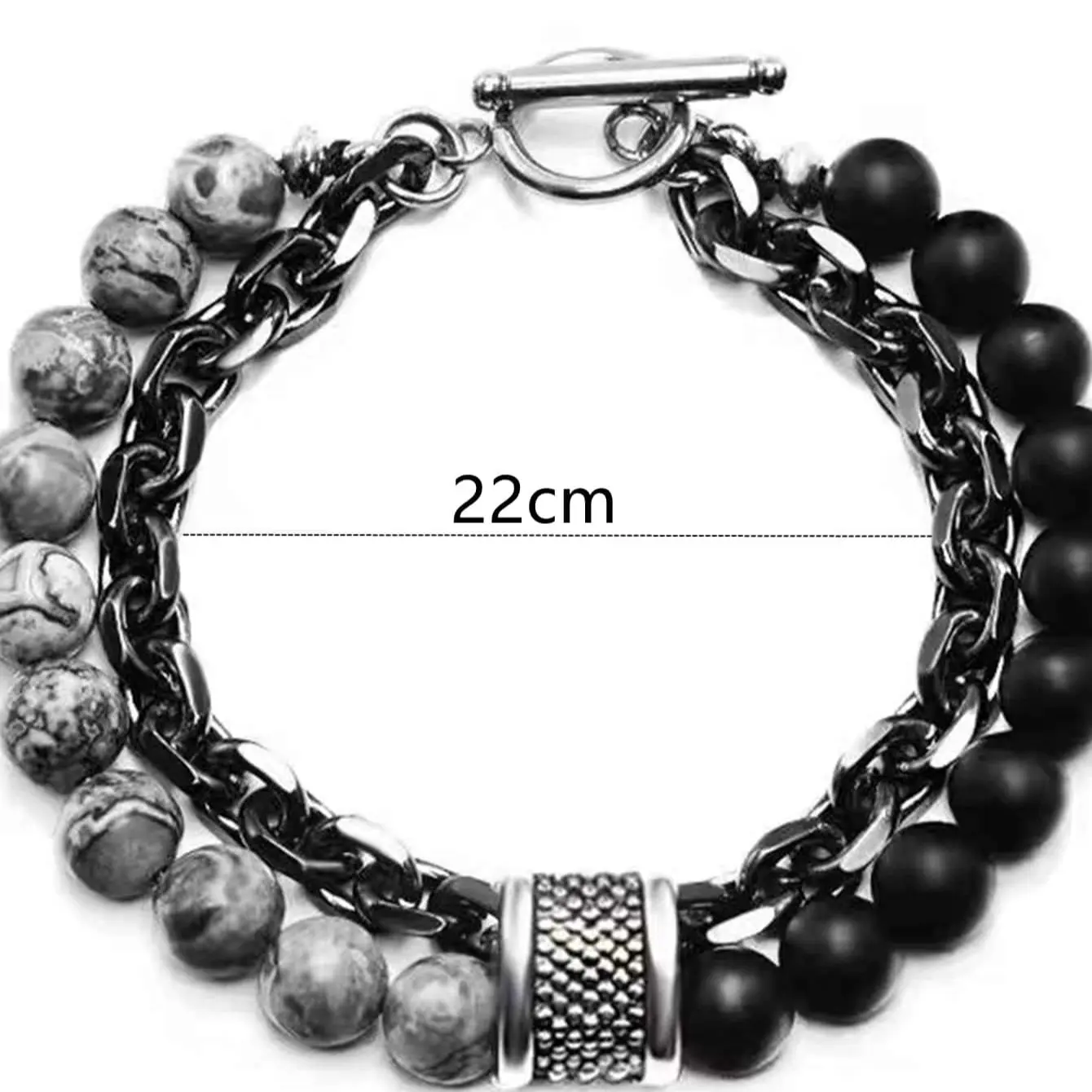 Chain Bracelet 1 Piece Punk Simple Temperament Beaded Chain With Natural Stone Beaded Chain Bracelets MEN'S FASHION Items Holiday Travel