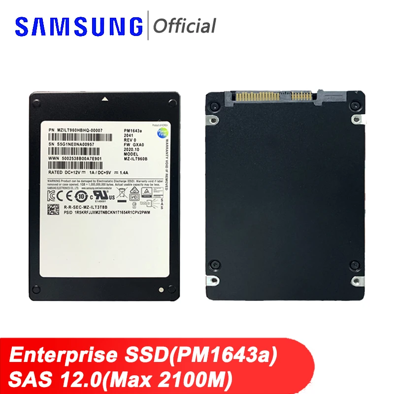 Refurbished Enterprise SAS SSD 12Gb/s - 800GB To 3.84TB With 80-90% Health