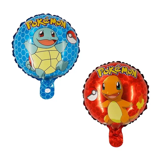 Ballon circulaire en Film d'aluminium Pokemon de 10 pouces, pour fête d'anniversaire pour enfants, Pikachu, écureuil, boule de dessin animé, jouet pour réception-cadeau pour bébé, cadeau 5