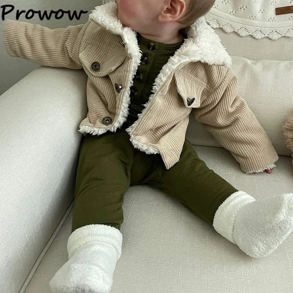 Prowow Baby Jacket Boys Winter Clothes Thicken Corduroy Coats Baby Toddler Boys Girls Fleece Outerwear Kids Clothing baby jacket