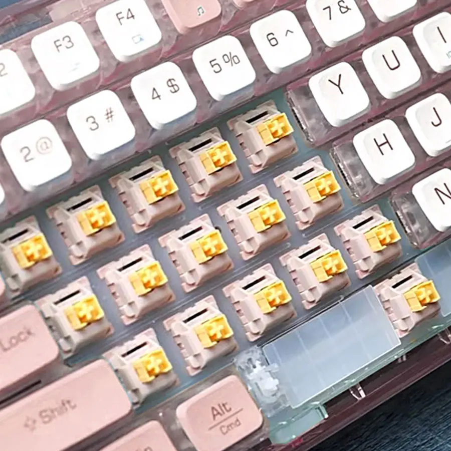 Outemu Silent Peach V2 스위치 Lubed Silent 스위치 V2 기계식 키보드 선형 촉각 5Pin 단락 축 핫 스왑 가능 DIY