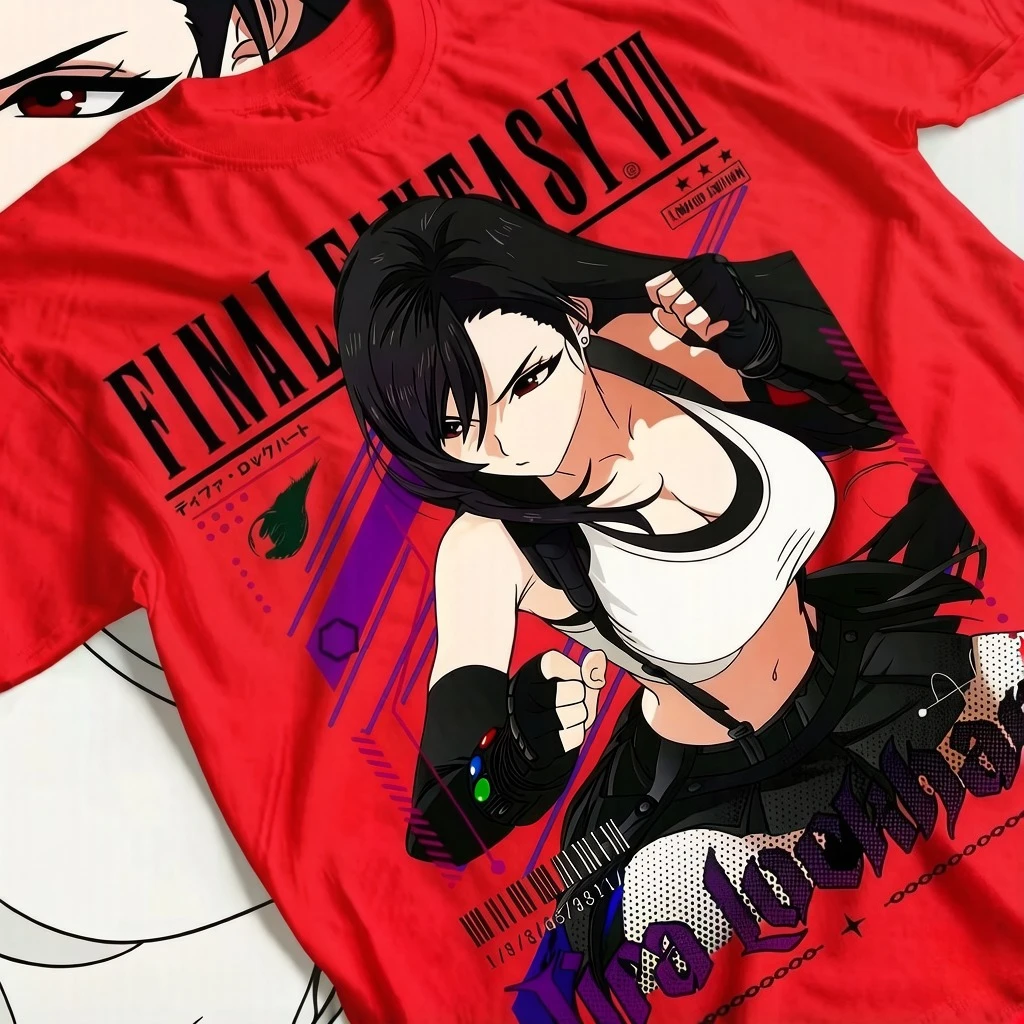 Summer 2026 Tifa Lockhart Graphic Tee – Oversized Cotton T-Shirt