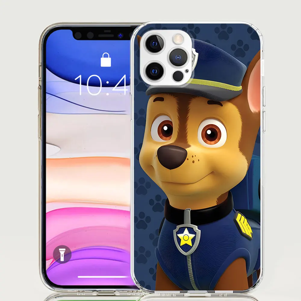 Paws-funda de perro de dibujos animados para móvil, carcasa transparente de TPU para Apple iPhone 11, 13 Mini, 12, 14, 15 Pro Max, 7, 8 Plus, X, XS, XR, 6, 6s