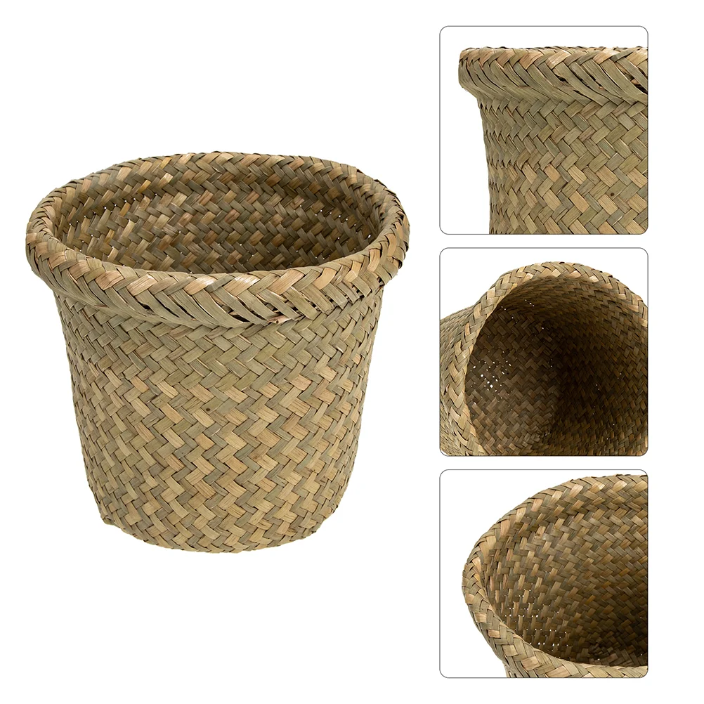 

Waste Basket Woven Trash Can Garbage Container Bin Waste Woven Basket Durable Woven Basket