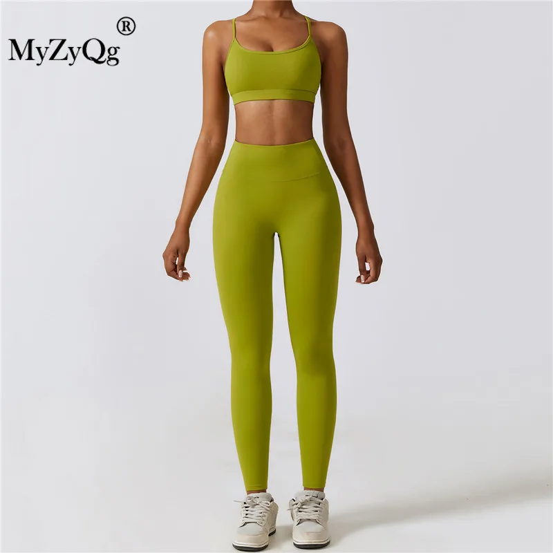 

MyZyQg Women Two-piece Yoga Suit Fitness Sportswear Running Bra Legging Quick Drying Sports Underwear Pilate Pant Set