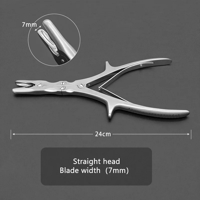 1 stücke Doppel Action Knochen Rongeurs Zange Hohe Qualität 24 cm/18 cm Für Dental/Haustiere/Orthopädische Instrument Gerade gebogene Backen Zange – Detail 8