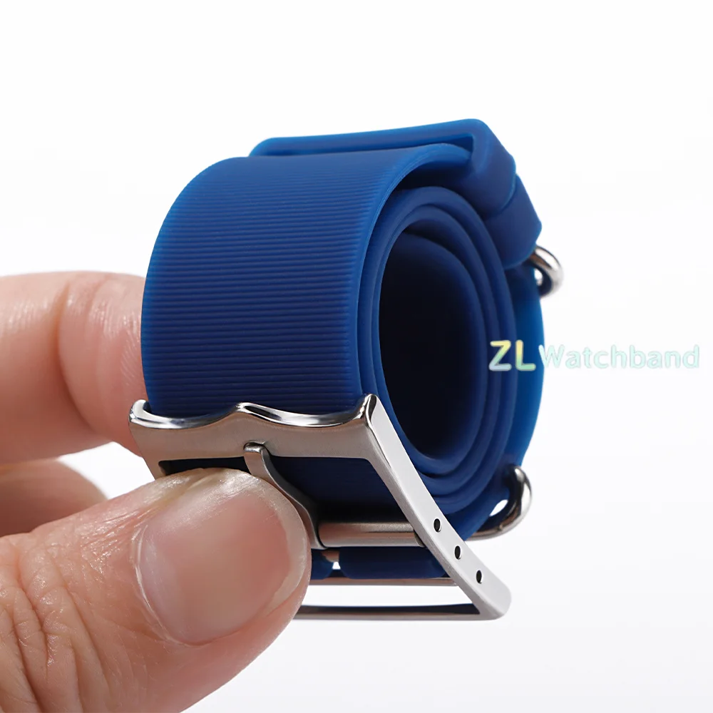 Universal Soft Rubber Waterproof Watch Strap - One Piece Silicone Replacement Bracelet