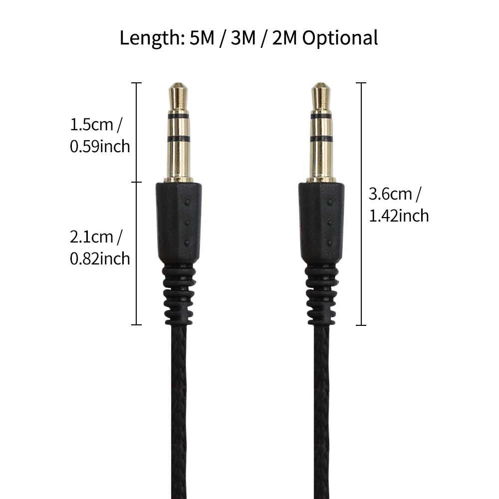2m/3m/5m Aux Extension Cable Male to 3.5mm Jack Male AUX Audio Stereo Headphone Cable 3.5 mm Aux Audio Phone Earphone Cord